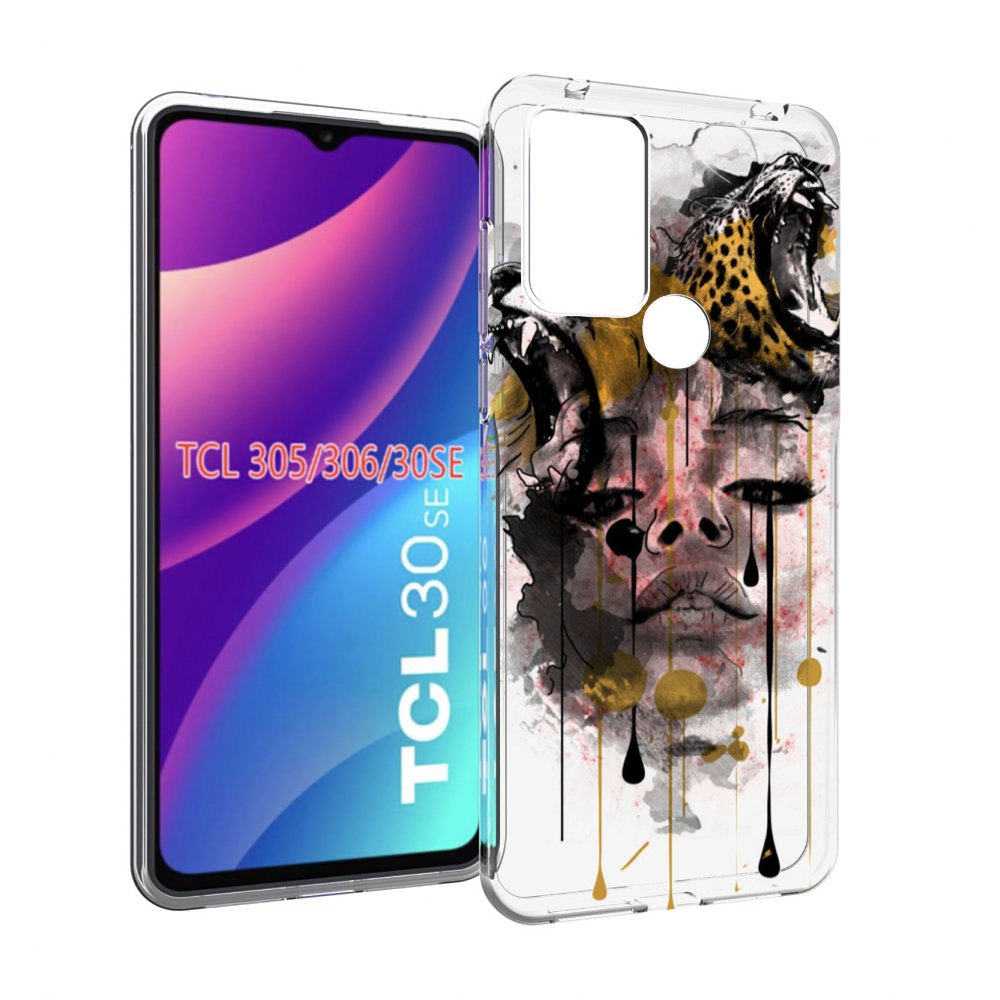 

Чехол MyPads Девушка гепард женский для TCL 30SE/305/306/30E, Tocco