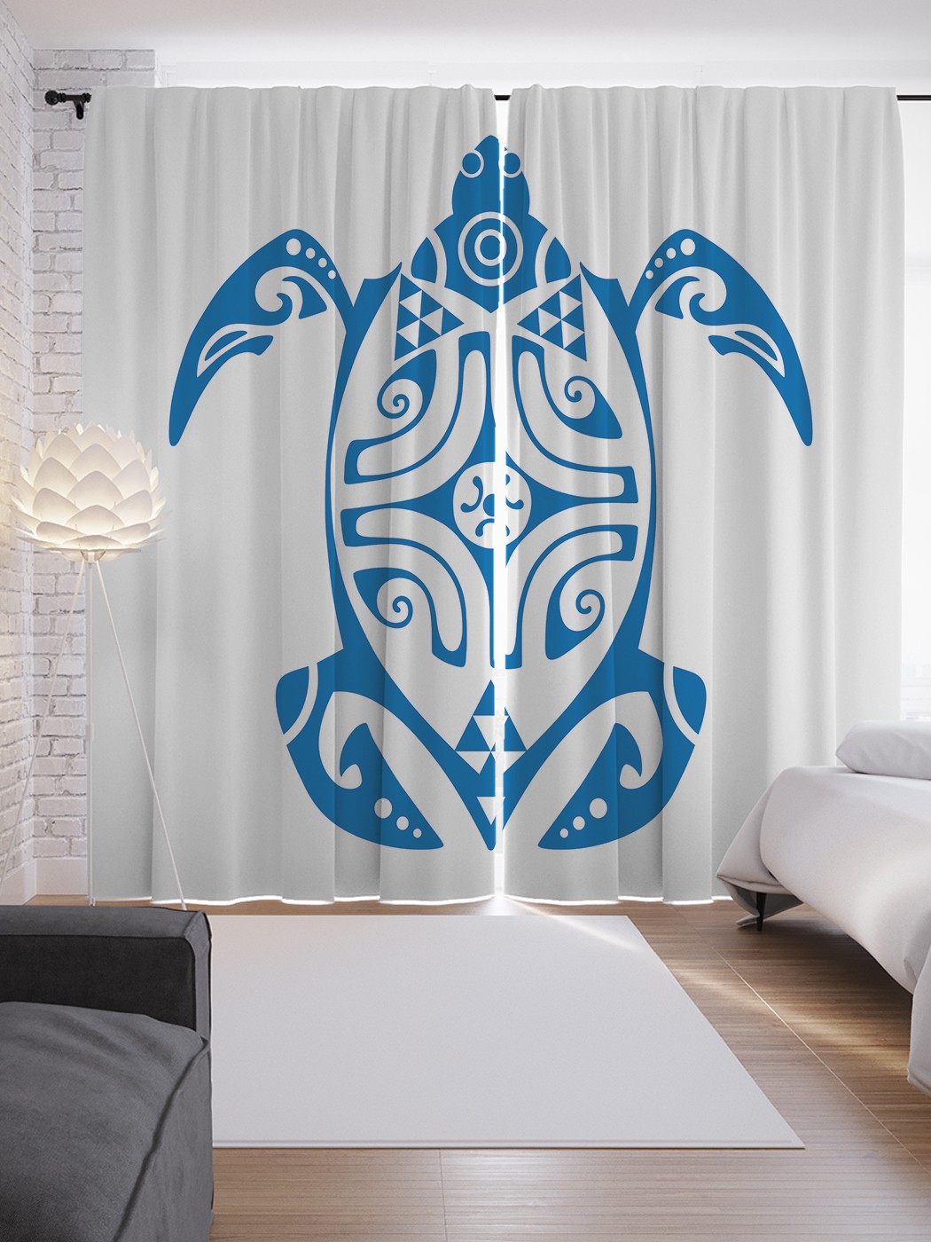 

Шторы JoyArty с фотопечатью "Черепаха маори" из сатена, 290х265 см, Черепаха маори