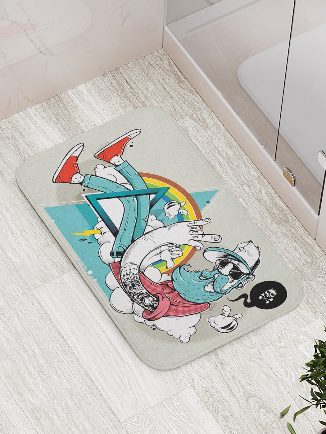 

Коврик противоскользящий для ванной, сауны, бассейна, 77х52 см bath_65083 JoyArty