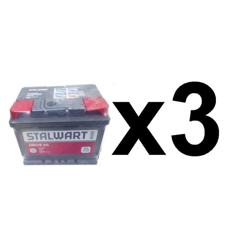 

Аккумулятор STALWART 64 530А п/п 242х175х190 DRIVE /набор3шт/