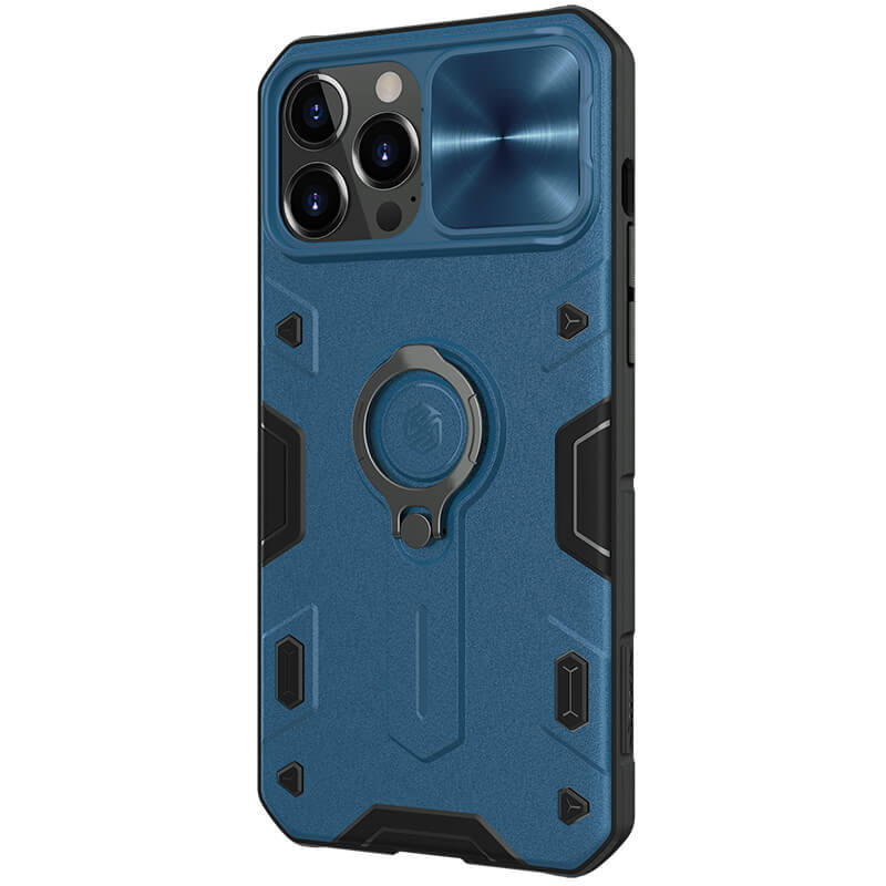 Противоударный чехол с кольцом и защитой камеры Nillkin CamShield Armor Case для iPhone 13
