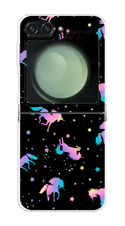 

Чехол на Samsung Galaxy Z Flip 6 "Единороги градиент", Черный;розовый;голубой, 2109750-1
