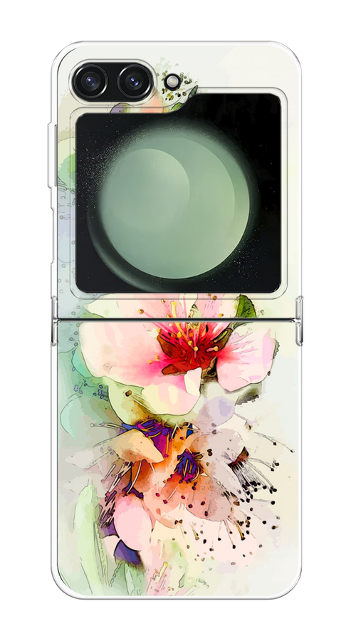 

Чехол на Samsung Galaxy Z Flip 6 "Нежные цветы", Зеленый;розовый, 2109750-1