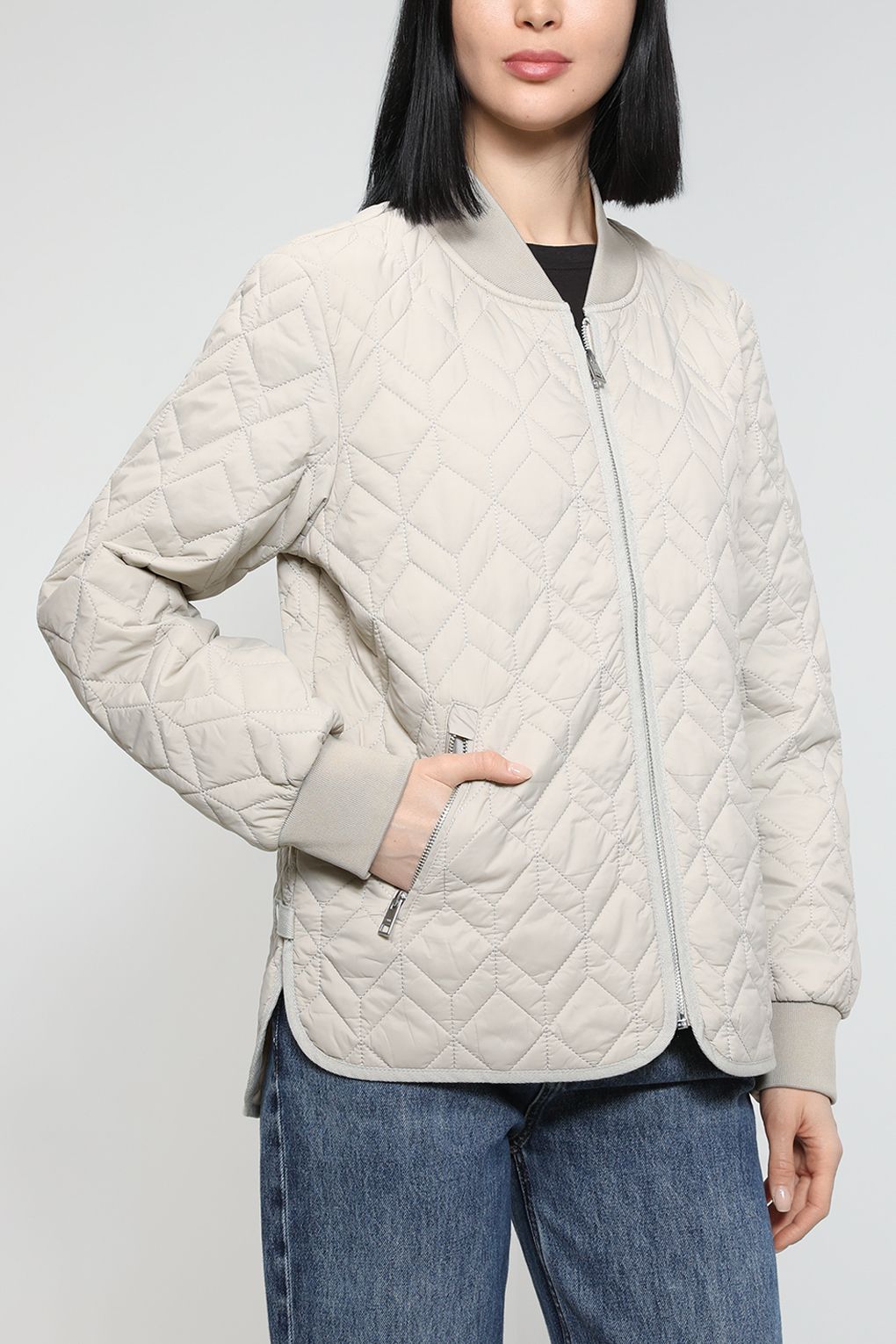 

Бомбер женский Esprit Collection 013EO1G330 бежевый 2XL, 013EO1G330