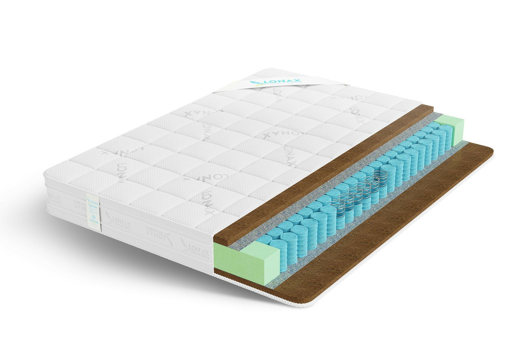 

Матрас Lonax Классик Cocos TFK 95х205, Бежевый;белый;серый;серебристый, Cocos TFK
