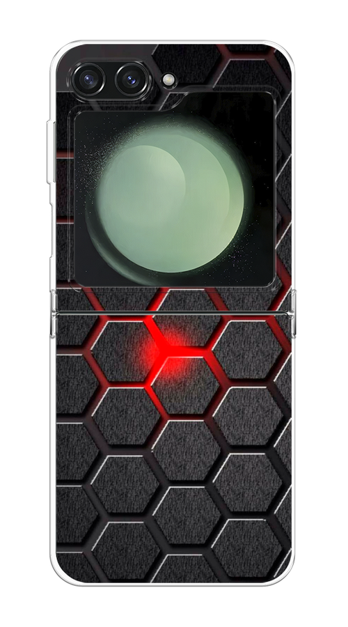 

Чехол на Samsung Galaxy Z Flip 6 "Соты красные", Красный;черный;серый, 2109750-1