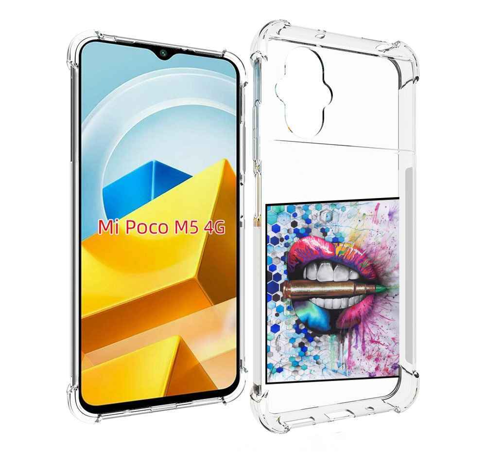 

Чехол Mypads Разноцветные Губы С Пулей Для Poco M5, Прозрачный, Tocco