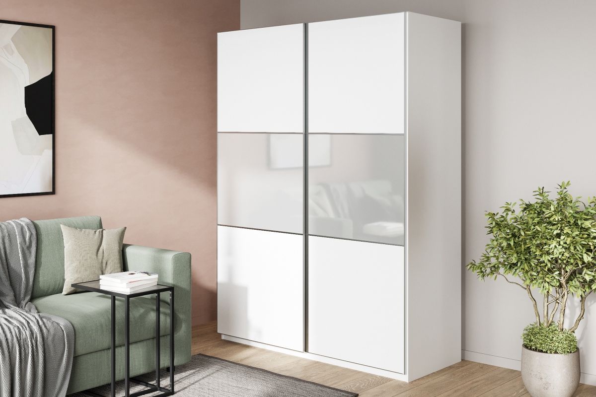 

Шкаф-купе Реал-4 Белый для одежды двухдверный 180x210x55 Мегамебель, Реал-4