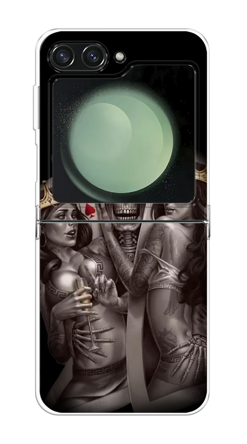 

Чехол на Samsung Galaxy Z Flip 6 "Карты король и королевы", Серый;желтый, 2109750-1
