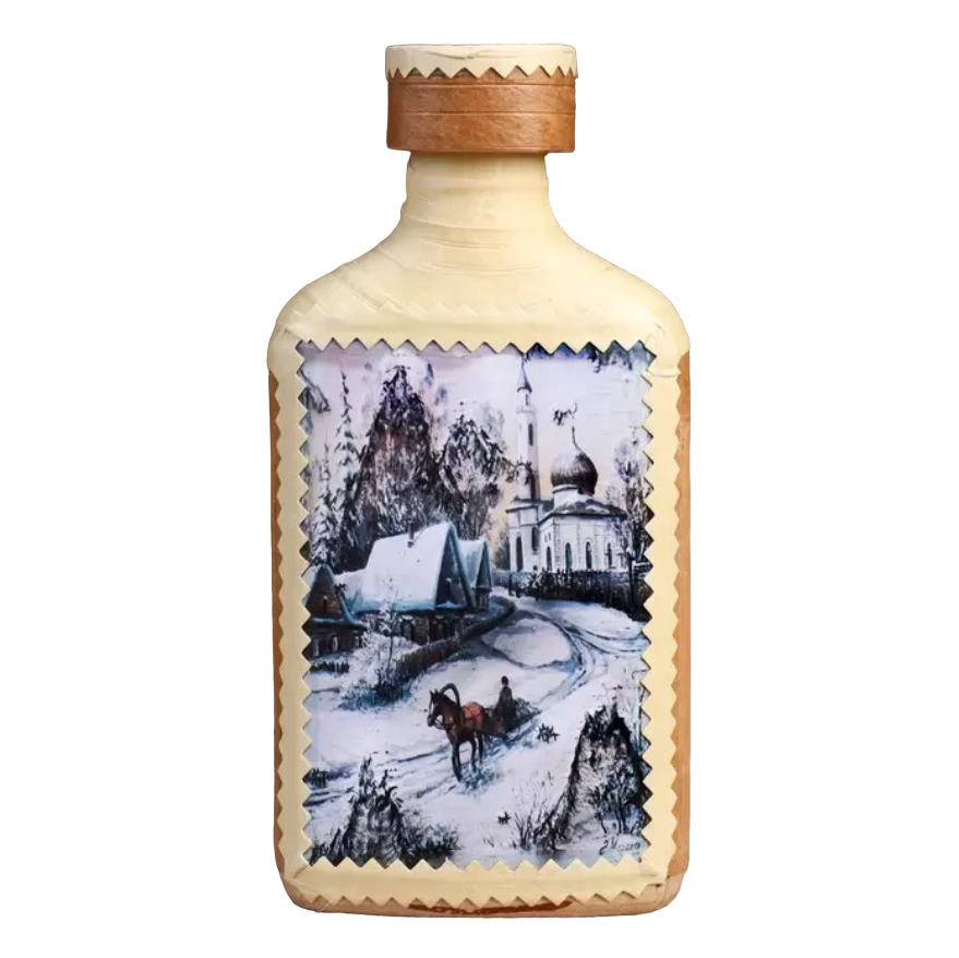 

Фляжка "Зимняя деревня", 8х3,5х17 см, v=0.25 л.