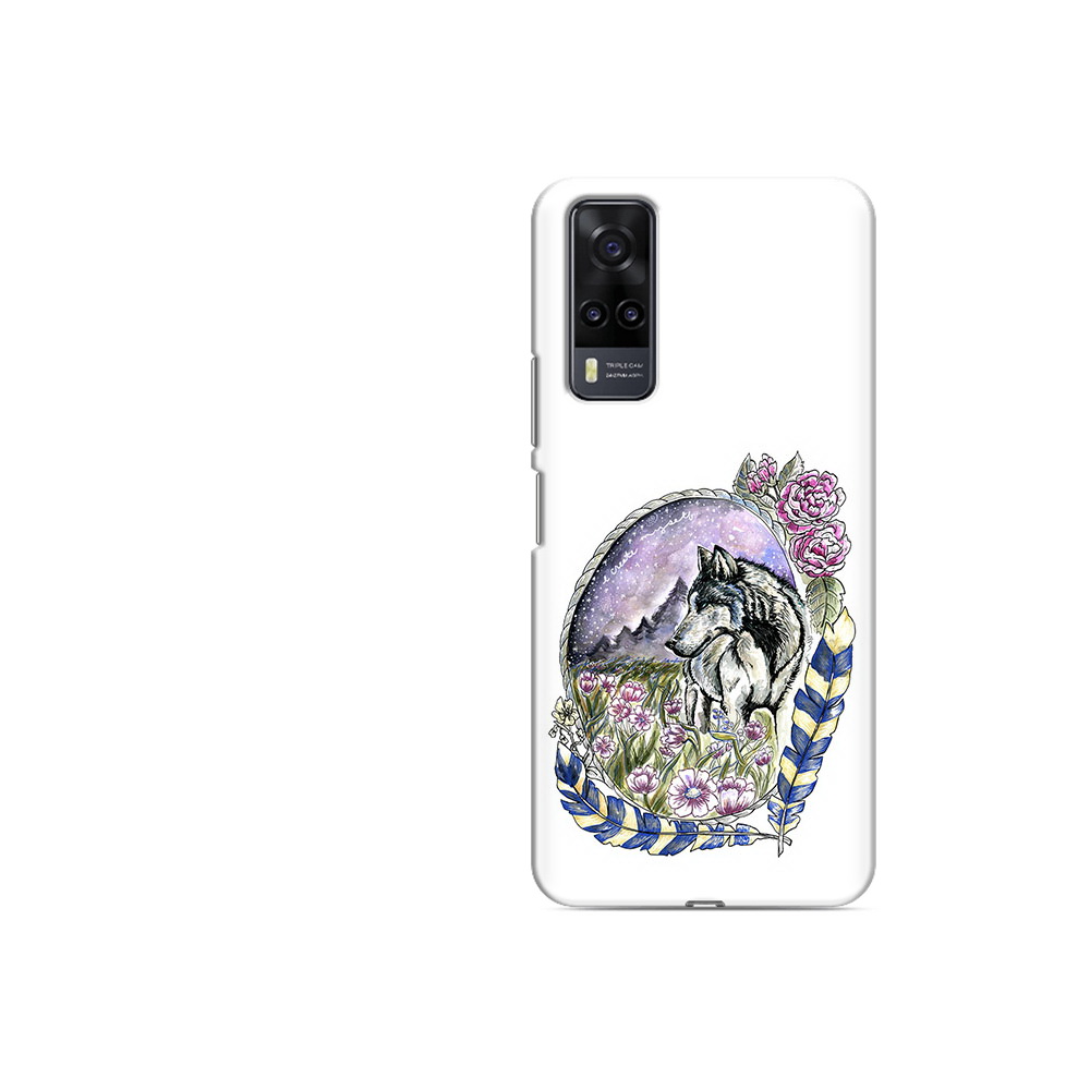 

Чехол MyPads Tocco для Vivo Y31 нарисованный волк в цветах с перьями (PT157735.439.509), Прозрачный, Tocco