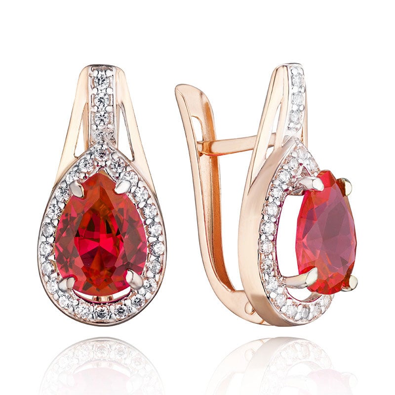 

Серьги из красного золота ЮВЕЛИР КАРАТ 1725373гс, гранат искусственный, 1725373гс