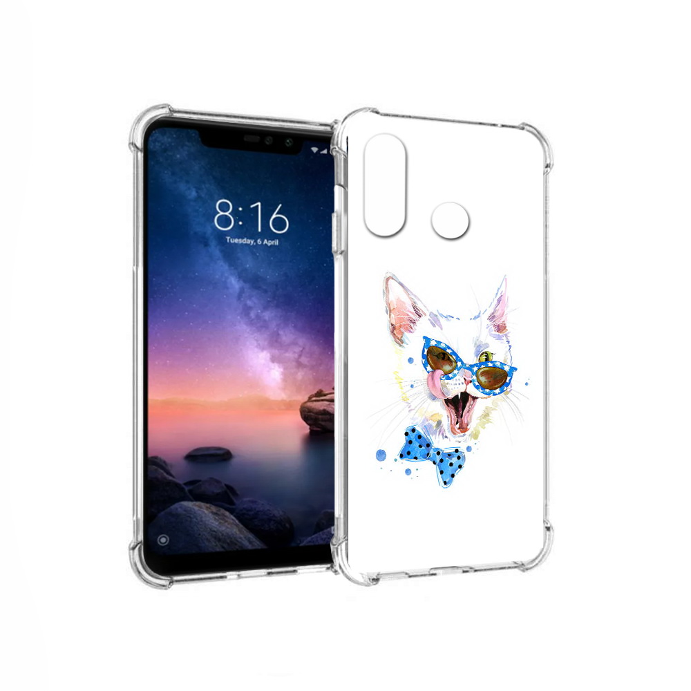 

Чехол MyPads Tocco для Xiaomi Redmi Note 6 белый кот (PT118671.310.229), Прозрачный, Tocco