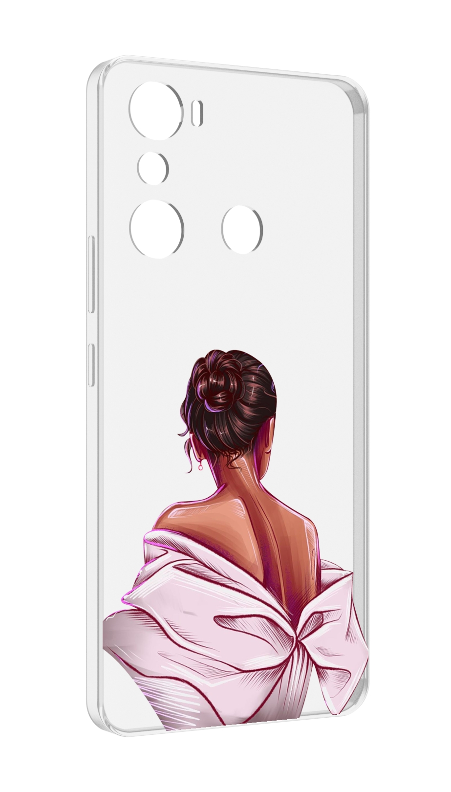 

Чехол MyPads девушка-со-спины женский для Infinix Hot 20i, Прозрачный, Tocco