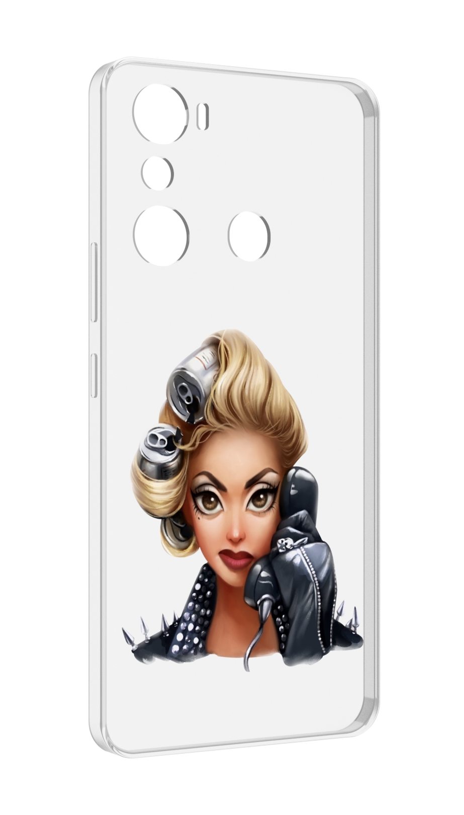 

Чехол MyPads девушка-смайлик-с-телефоном женский для Infinix Hot 20i, Прозрачный, Tocco