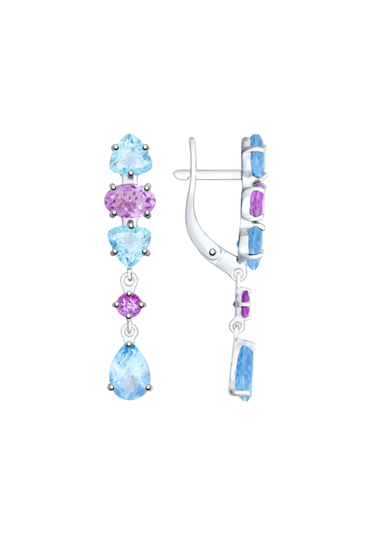 

Серьги из серебра с топазом/аметистом SOKOLOV 92021765, 92021765_k