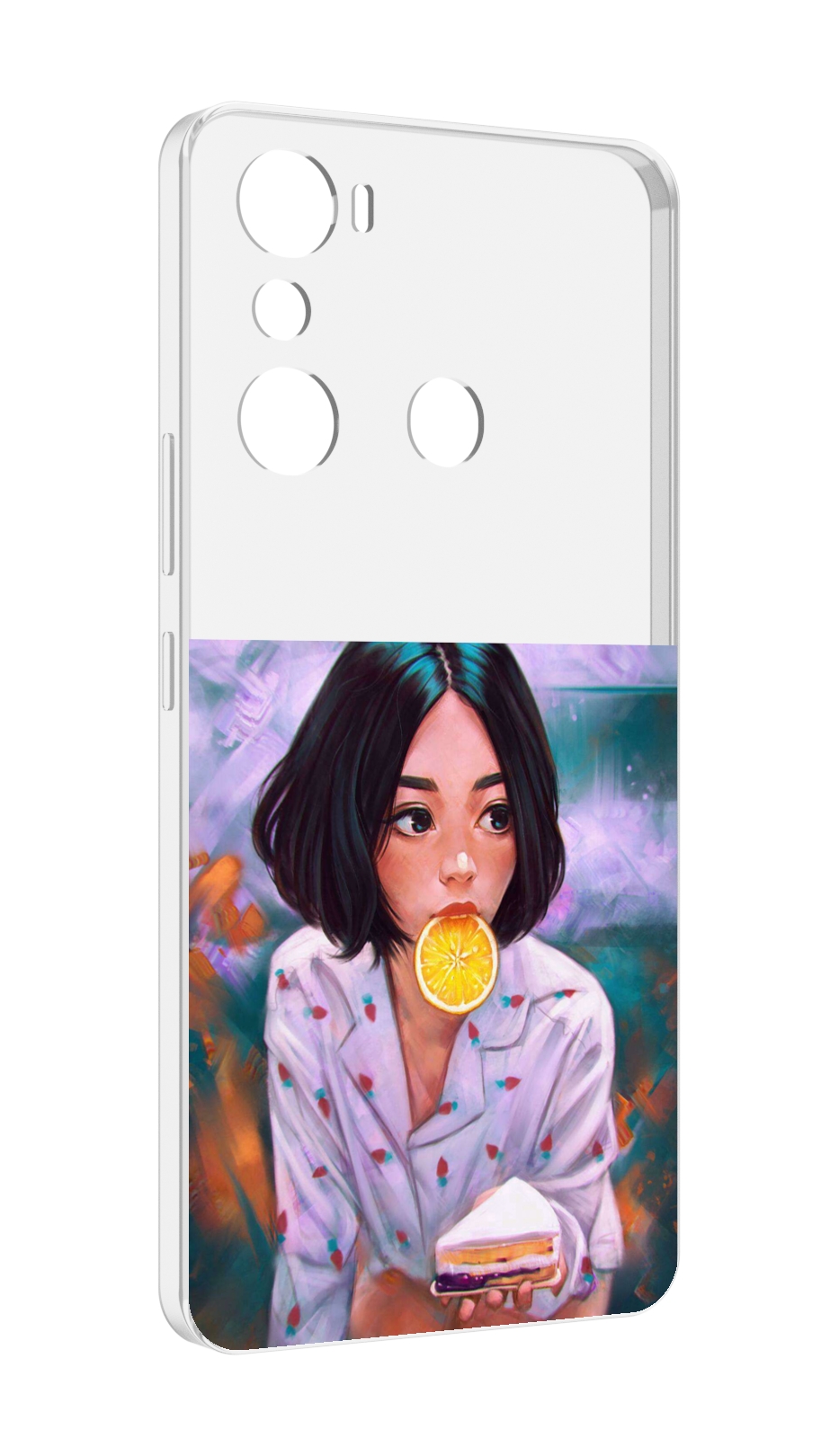 

Чехол MyPads девушка-с-чизкейком женский для Infinix Hot 20i, Прозрачный, Tocco