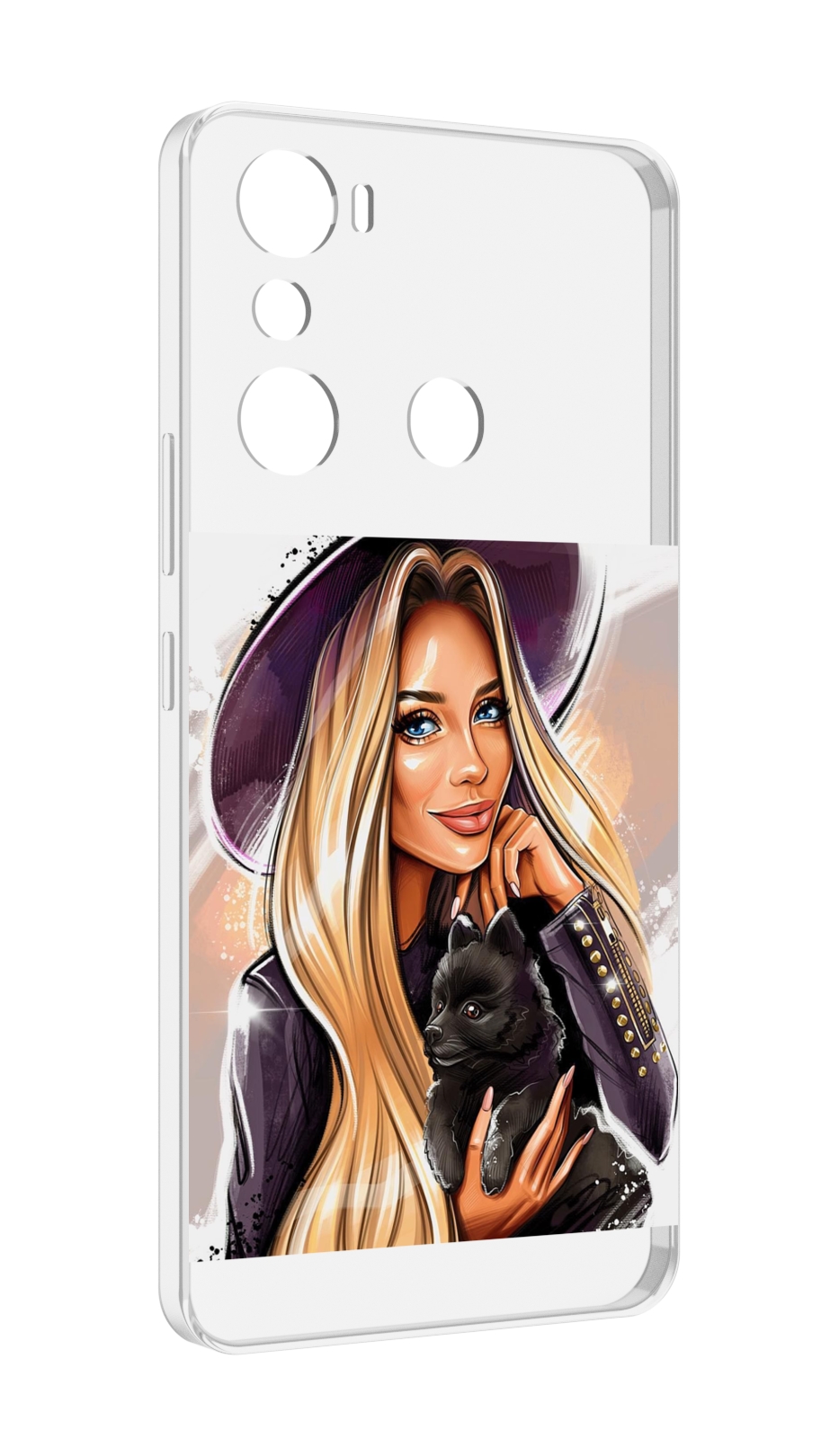 

Чехол MyPads девушка-с-черным-щенком женский для Infinix Hot 20i, Прозрачный, Tocco