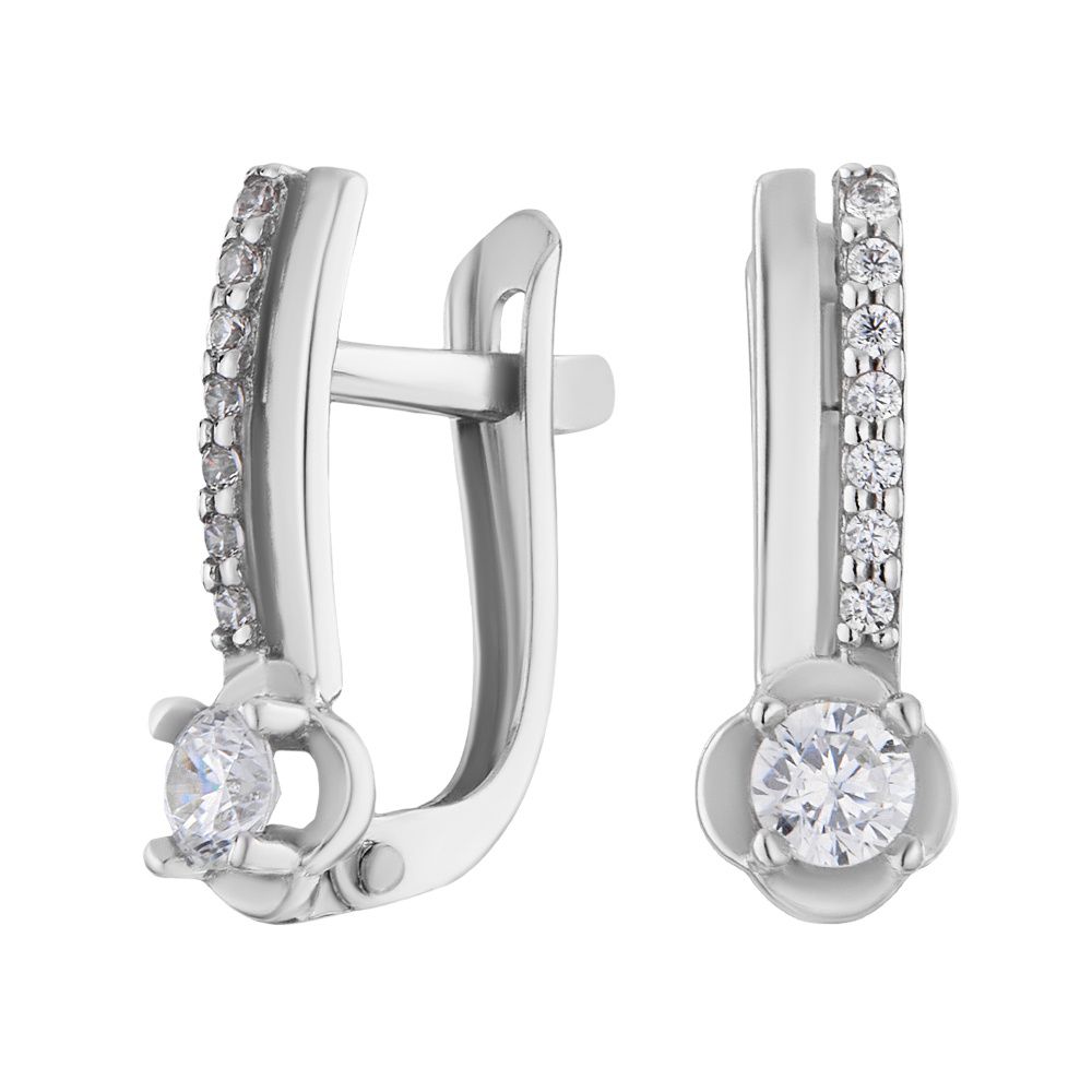 

Серьги из серебра ЮВЕЛИР КАРАТ 2127425/9, фианит, 2127425/9