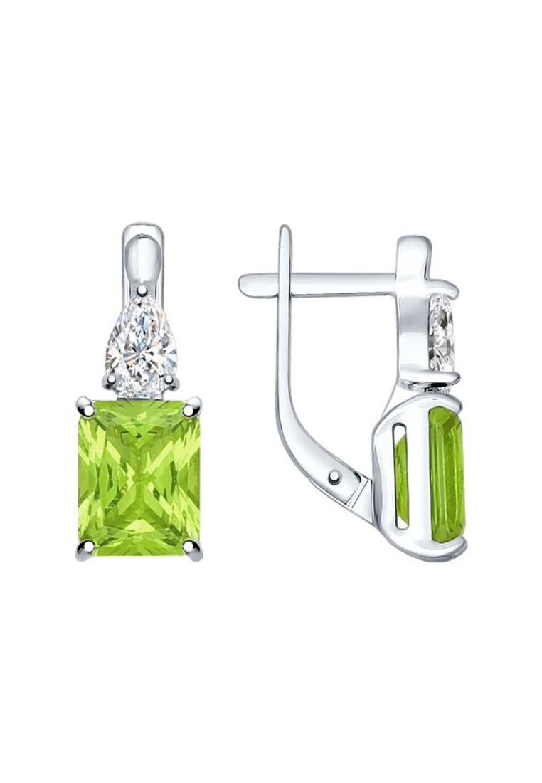 

Серьги из серебра с ситаллом/фианитом SOKOLOV 92021414, 92021414