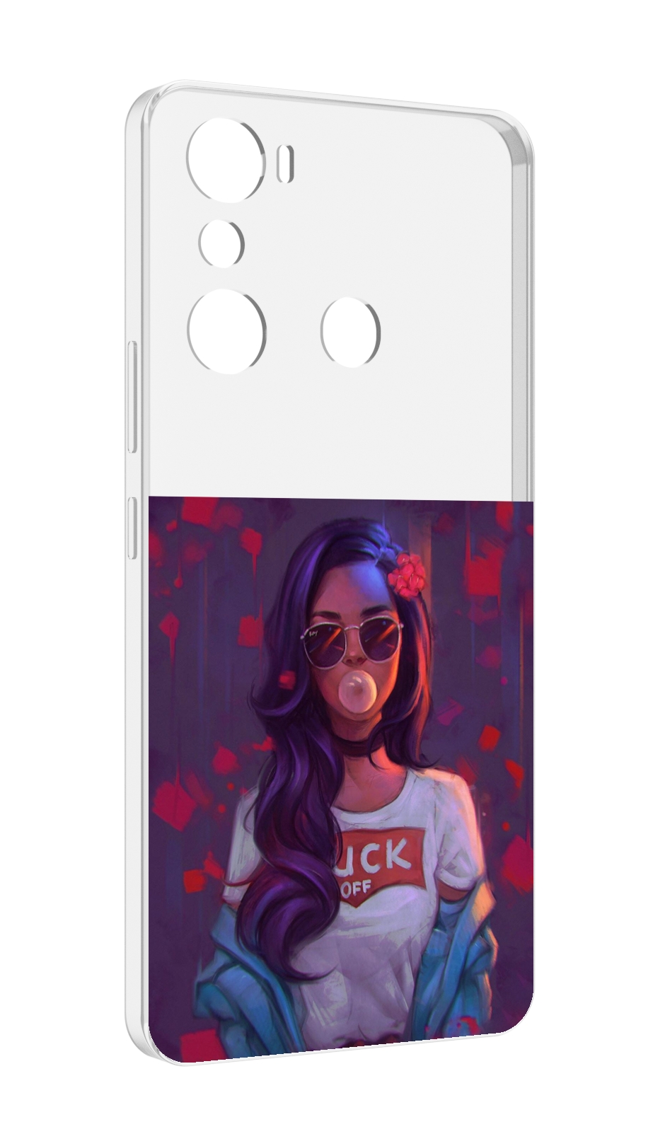 

Чехол MyPads девушка-с-жвачкой женской для Infinix Hot 20i, Прозрачный, Tocco