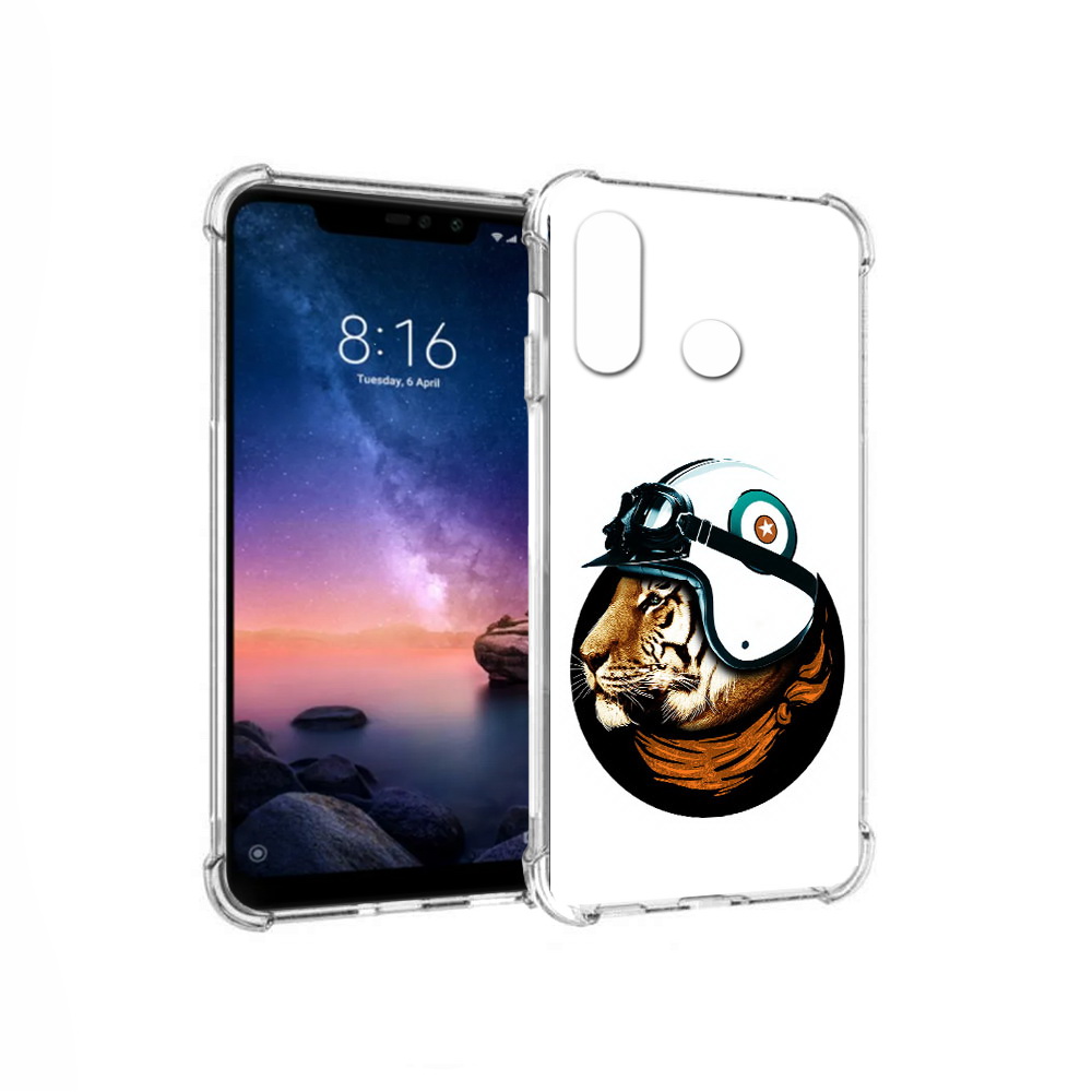 

Чехол MyPads Tocco для Xiaomi Redmi Note 6 Тигр в шлеме (PT118671.310.171), Прозрачный, Tocco