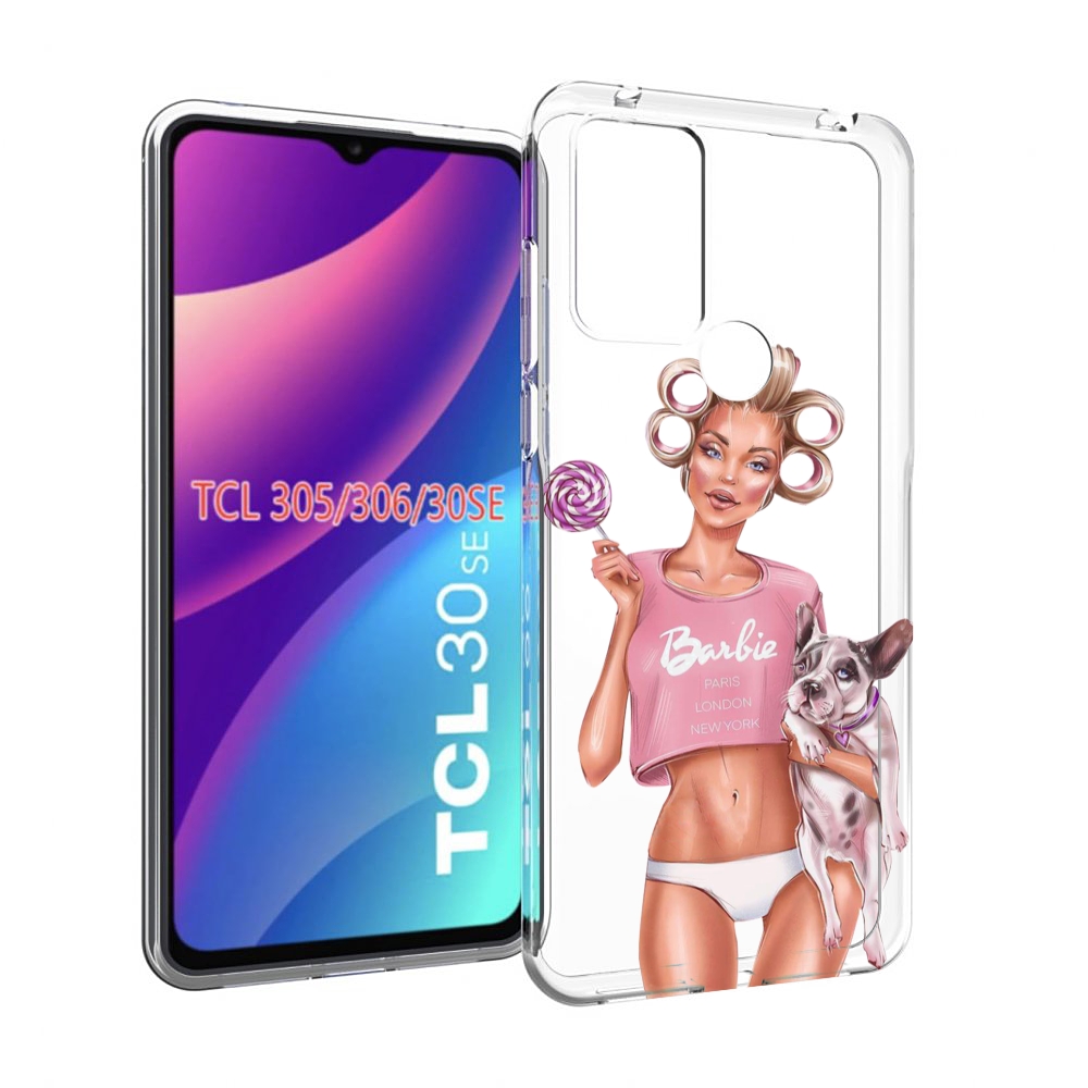

Чехол MyPads Барби-с-собачкой женский для TCL 30SE/305/306/30E, Tocco