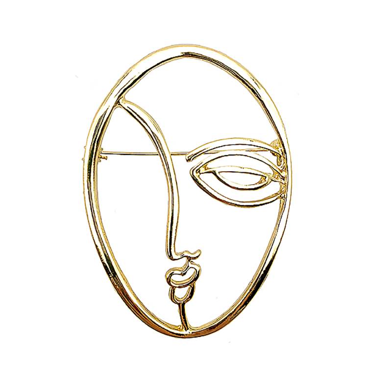 

Брошь женская Fashion Jewelry Лицо золотистая, Q0010A