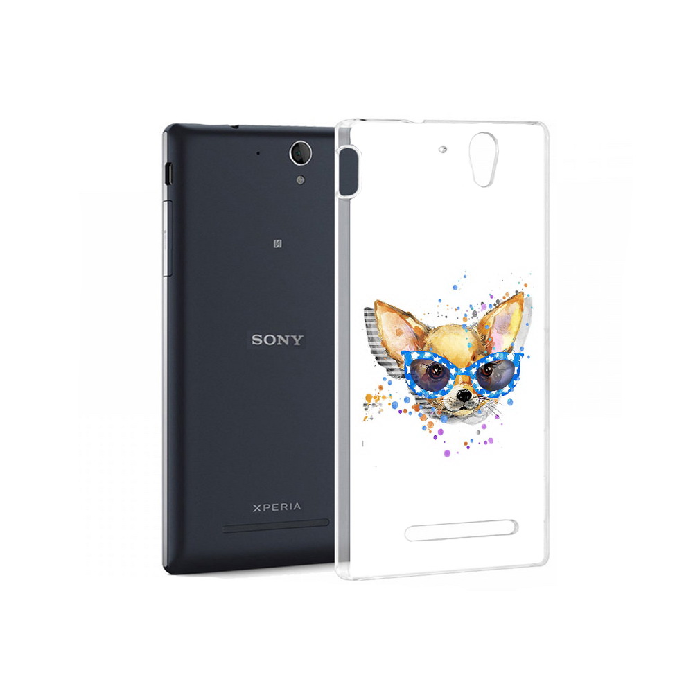 

Чехол MyPads Tocco для Sony Xperia C5 Ultra чихуа-хуа в очках (PT16261.253.691), Прозрачный, Tocco