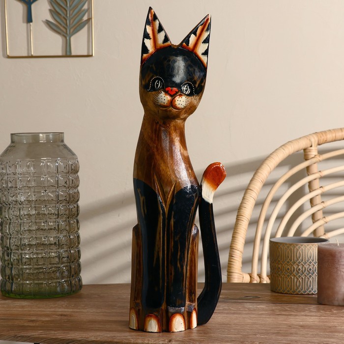 

Сувенир дерево "Кошка" коричневая 50 см