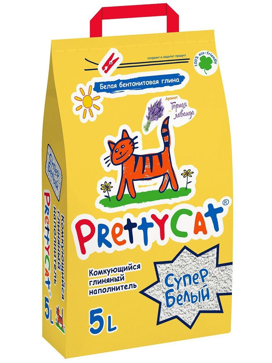 Комкующийся наполнитель PrettyCat бентонитовый, лаванда, 5 л