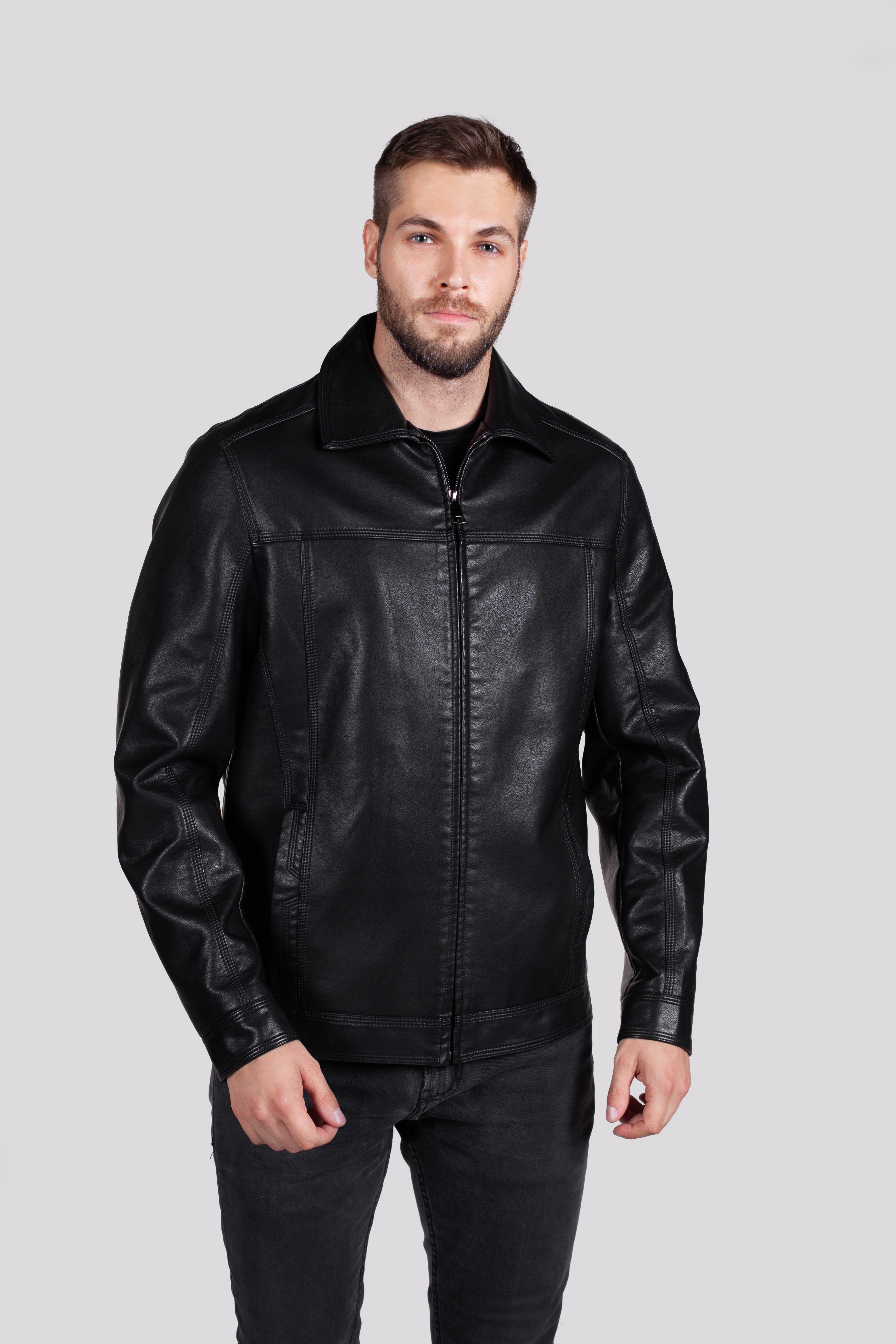 Кожаная куртка мужская RATSKA 631 черная 70 RU