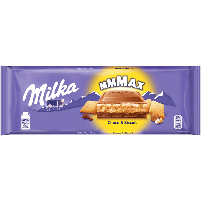 Плитка Milka молочный шоколад с шоколадной и молочной начинками и печеньем 300 г