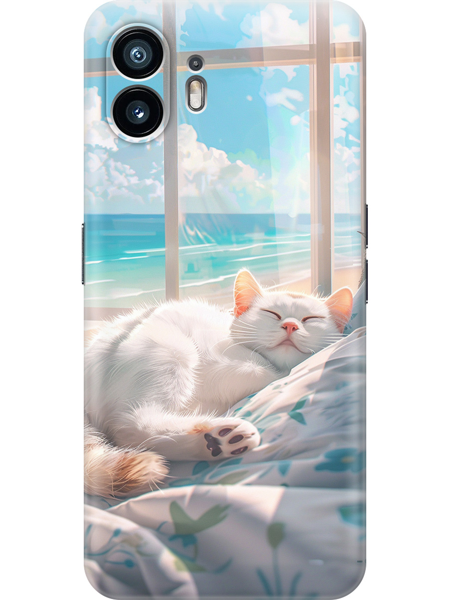 

Силиконовый чехол на Nothing Phone (2) с принтом "Отдыхающий котик", Прозрачный;белый;голубой, 784811512