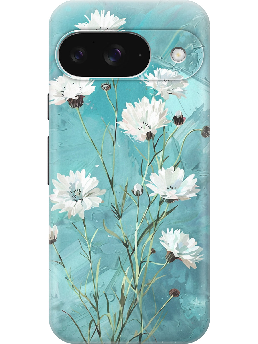 

Силиконовый чехол на Google Pixel 9 с принтом "Белые васильки", Прозрачный;белый;голубой, 784809722