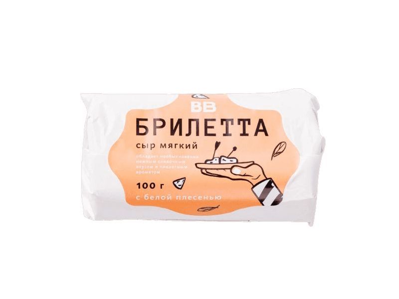 

Сыр мягкий ВкусВилл Брилетта с белой плесенью 22% 100 г