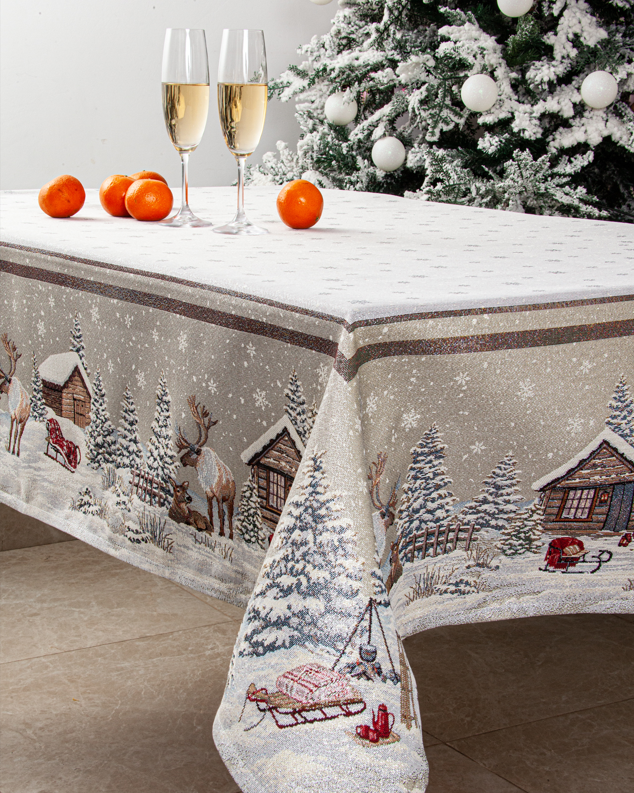 

Скатерть Le Gobelin Северные олени 160х250 см, Разноцветный