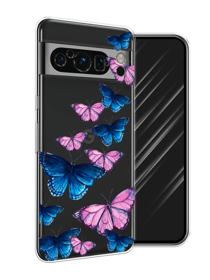 

Чехол Awog на Google Pixel 8 Pro "Полет бабочек", Синий;черный;розовый, 271650-2