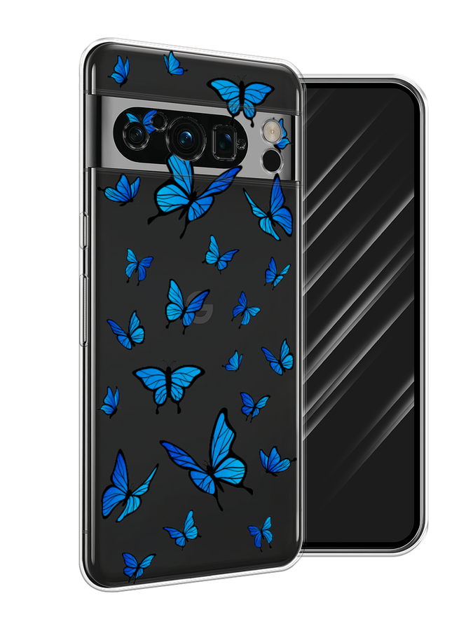 

Чехол Awog на Google Pixel 8 Pro "Синие бабочки", Синий;белый, 271650-1