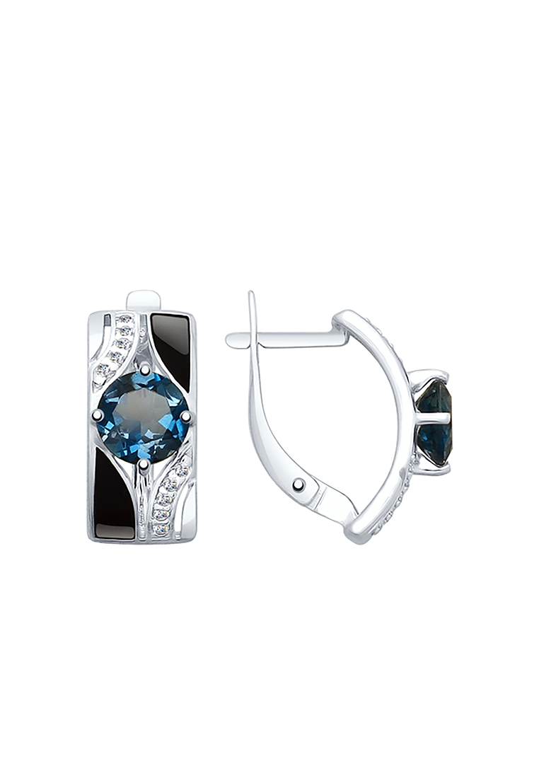 

Серьги из серебра с топазом/фианитом/эмалью SOKOLOV 92021672, 92021672_k