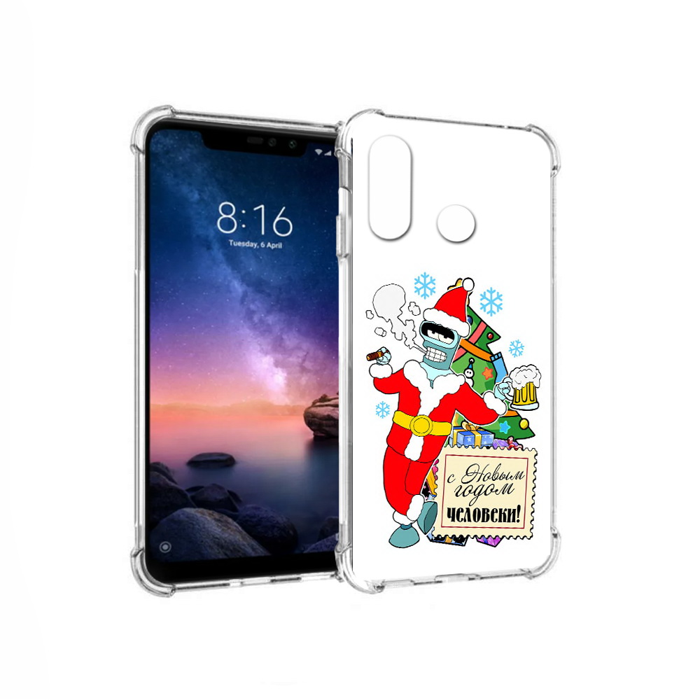

Чехол MyPads Tocco для Xiaomi Redmi Note 6 С новым годом человеки (PT118671.310.150), Прозрачный, Tocco
