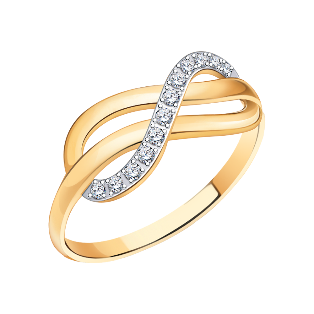 Кольцо из золота р.17,5 Atoll 11016, фианит