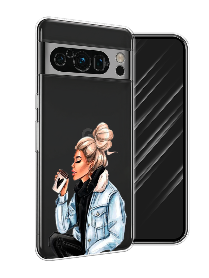 

Чехол Awog на Google Pixel 8 Pro "Cute girl", Бежевый;черный;голубой, 271650-7