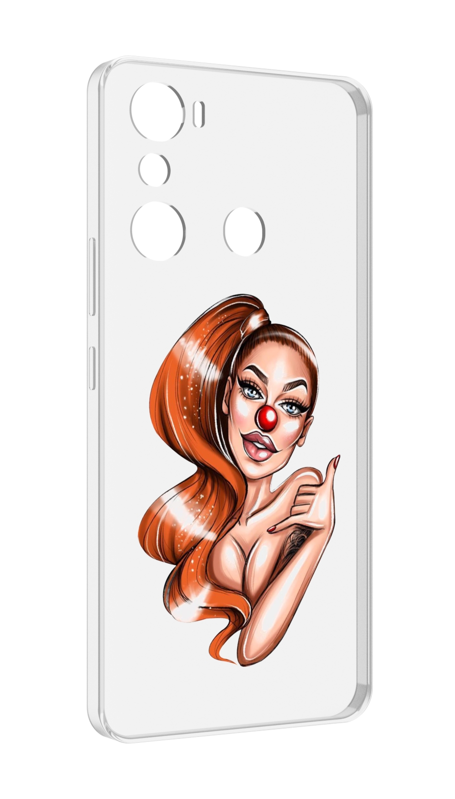 

Чехол MyPads девушка-клоун для Infinix Hot 20i, Прозрачный, Tocco