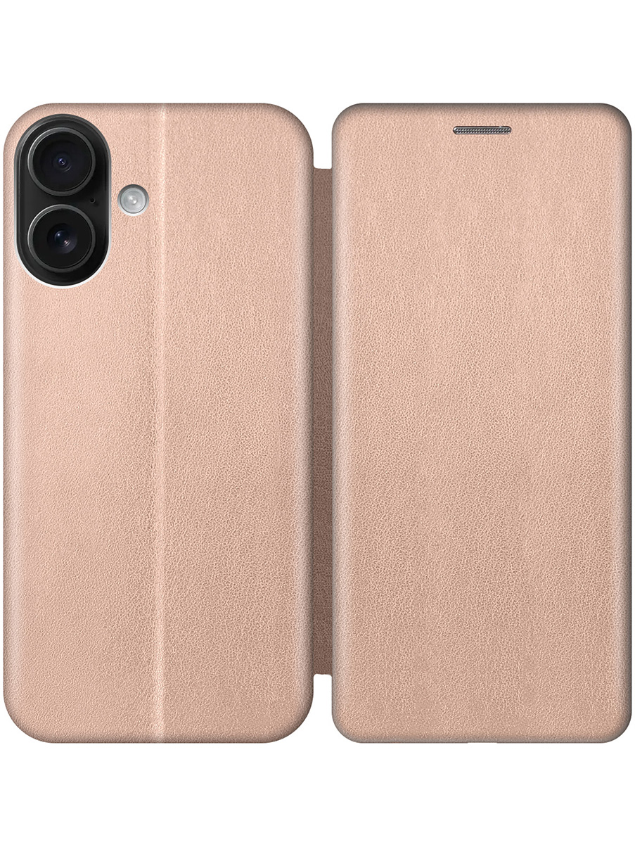 

Чехол-книжка на Apple iPhone 16 золотой, Золотистый, 785196521