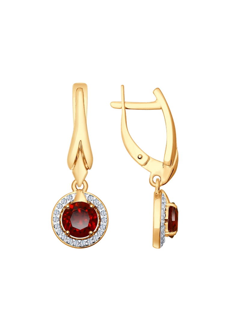 

Серьги из серебра с гранатом/фианитом SOKOLOV 92021612, 92021612_k