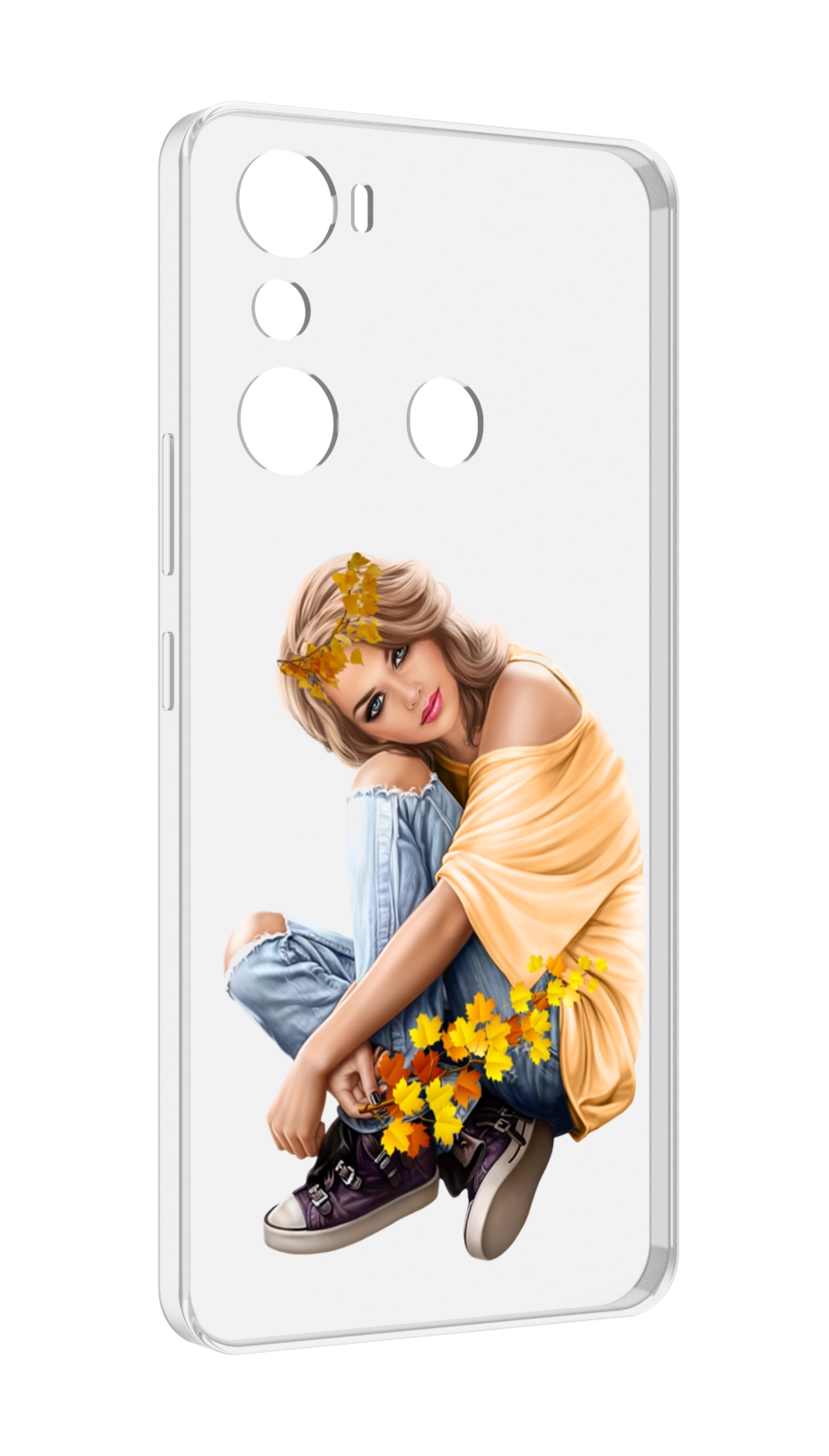 

Чехол MyPads девушка-в-цветочками женский для Infinix Hot 20i, Прозрачный, Tocco