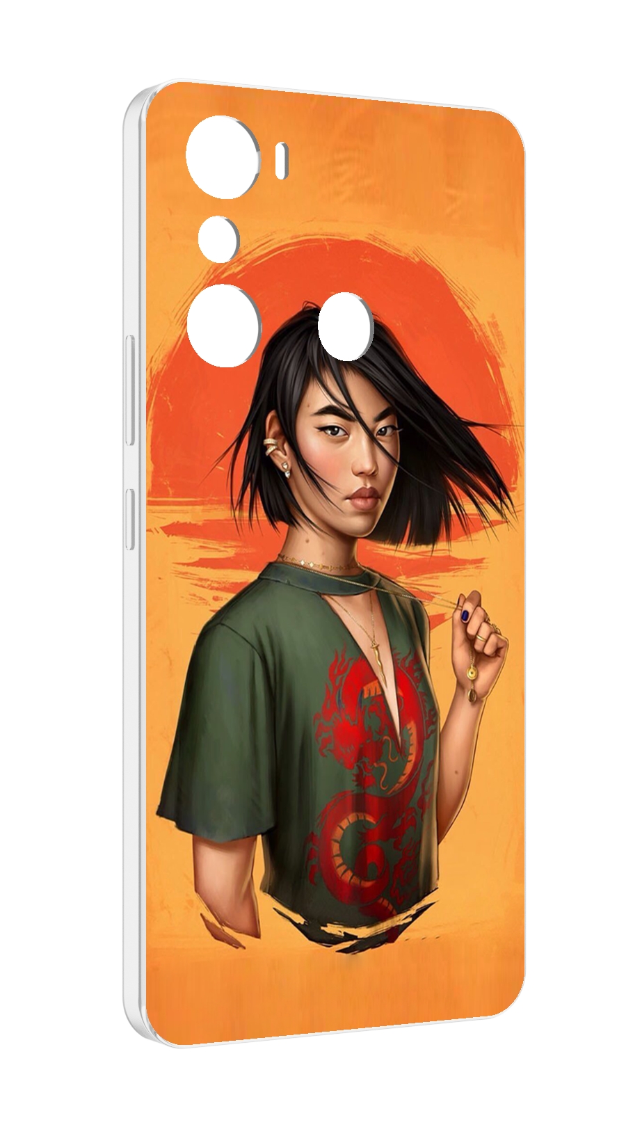 

Чехол MyPads девушка-в-оранжевом-фоне женский для Infinix Hot 20i, Прозрачный, Tocco