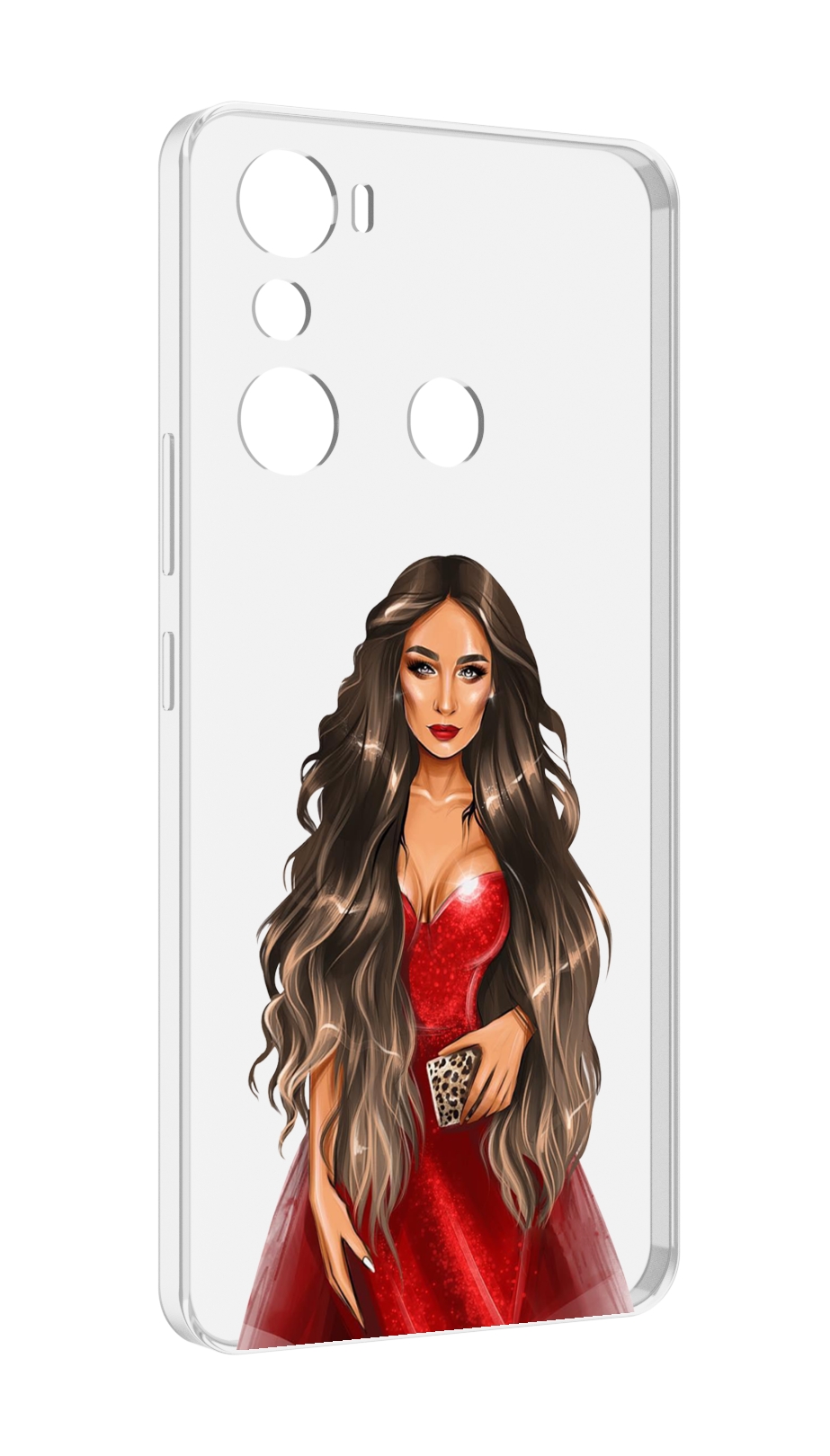 

Чехол MyPads девушка-в-вечернем-платье женский для Infinix Hot 20i, Прозрачный, Tocco