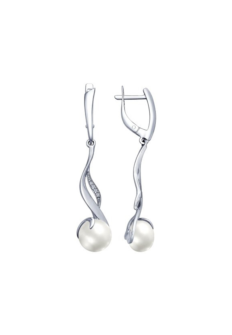 

Серьги из серебра с жемчугом/фианитом SOKOLOV 94022588, 94022588_k
